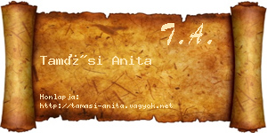 Tamási Anita névjegykártya